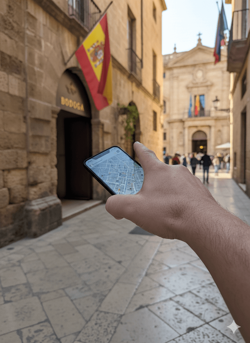 Hand mit Handy Palma